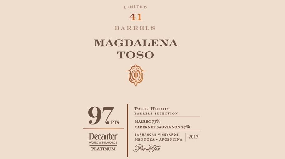 Pascual Toso obtuvo 97 puntos en los Decanter World Wine Awards